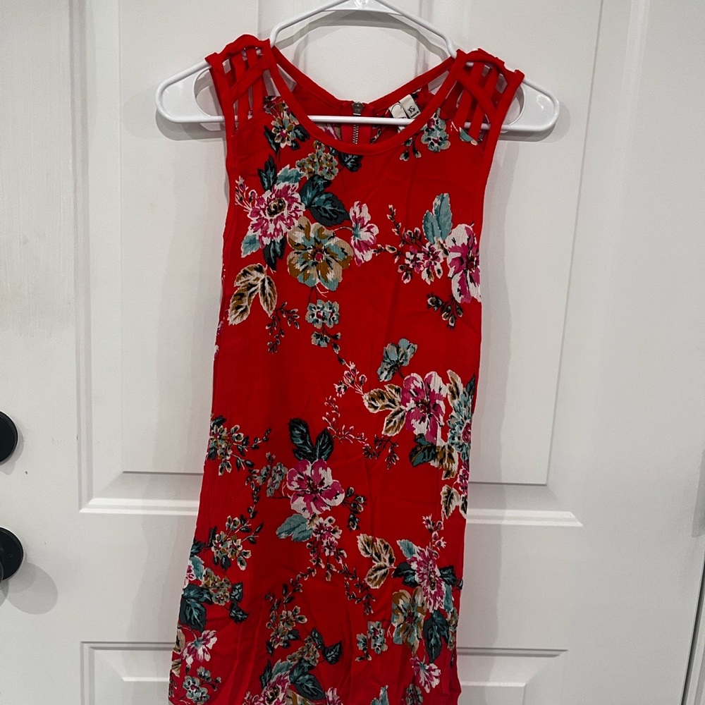 Speechless Red Floral Dress